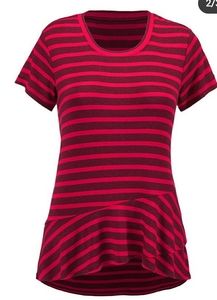 Cabi Sweet Talk Tee XS red stripe ruffle